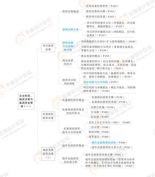 2024高级会计实务思维导图第四章 企业投资 融资决策与集团资金管理